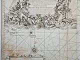 an old map of the world with a picture of a man on it
