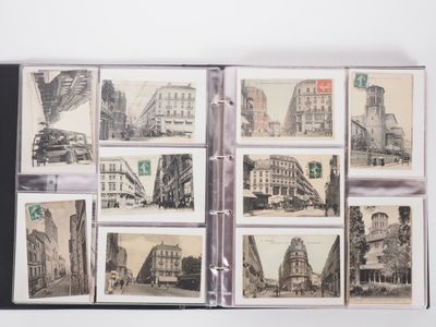 a picture of a book with pictures of buildings on it