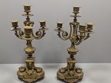 paire de candélabres anciens en laiton