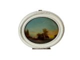 an image of a painting of a landscape in a white frame