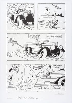 an image of a comic strip with a cartoon of a man driving a car and another man on a motorcycle