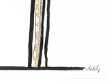 a drawing of a giraffe that is standing in the grass