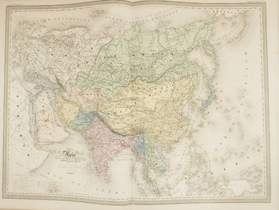 une vieille carte de l'Asie, avec les frontières des pays