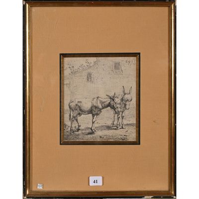 un dessin en noir et blanc représentant deux bœufs côte à côte