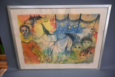 peinture sur le mur d'une pièce représentant un homme à cheval