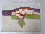 an image of a picture of a painting of a house on a hill