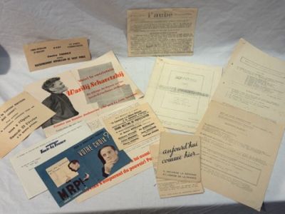 Etat français : Lot de divers documents dactylographiés, tra…