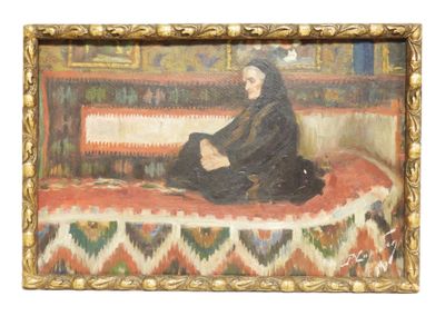 Pericle CAPIDAN (1869-1966). Femme assise sur un tapis. - Photo 1