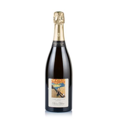 a bottle of champagne on a white background