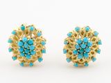 une paire de boucles d'oreilles turquoise et or