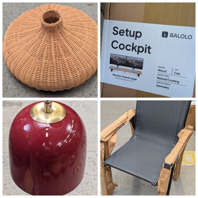 plusieurs images différentes d'une chaise et d'une table avec une pomme rouge