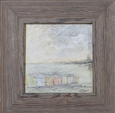 Hervé THIBAULT (né en 1944) Plage en Normandie Huile sur car… - Photo 1