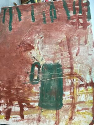 a picture of a painting that is being displayed on a table