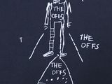 drawing of a man standing on top of a rock with the words, the offs, and the offs on it