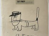 drawing of a cat with a hat and glasses on a piece of paper