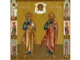 une image représentant un tableau de Jésus et Marie en compagnie d'autres personnes