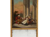 une image représentant un tableau où l'on voit un homme et une femme assis sous un porche