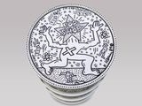 a close up of a coin with a drawing of a person on it