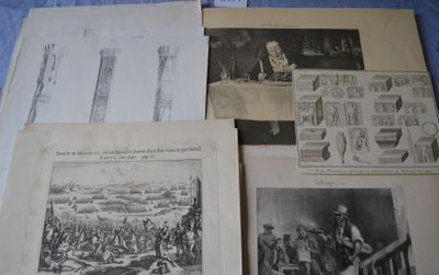 several old black and white pictures of people in a room