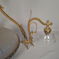 Lustre laiton dans le style Belle époque avec vasque central… (photo 3)