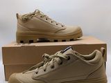 men ' s tan leather work shoes with laces and rubber outs