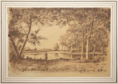 ÉCOLE DE LA SECONDE MOITIÉ DU XIXe siècle, Paysanne à la mar…