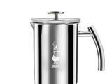 une image représentant une cafetière en acier inoxydable munie d'une poignée