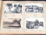 pictures of a book with pictures of people and buildings in it