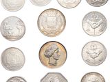 an image of a collection of coins on a white background