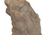 statue of a woman sitting on a rock on a white background