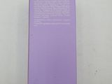 a purple box with a white label on it sitting on a white surface