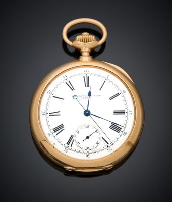 une vieille montre de poche en or avec des chiffres romains sur le cadran