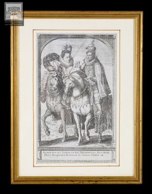 Van Sichem, "Les archiducs Albert et Isabelle", gravure