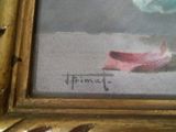 une photo d'un tableau représentant une fleur posée par terre