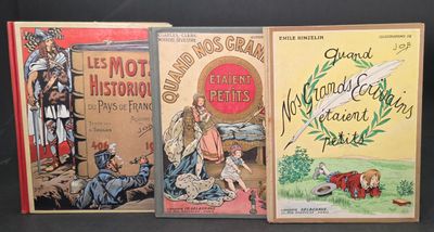 trois livres pour enfants sont alignés sur une surface noire