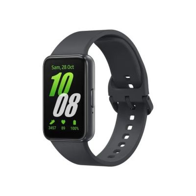 the apple watch is shown with a gray band