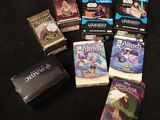 a lot of card games that are on the table