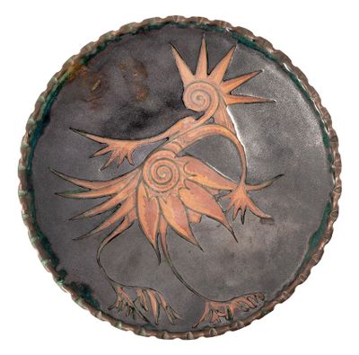 Paul FOUILLEN (1899-1958) Assiette à décor stylisé en réserv…