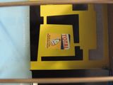 a yellow box with a sign on it that says don ' t feed the animals