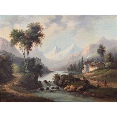 A GINS*** VUE DES ALPES Paire de toiles