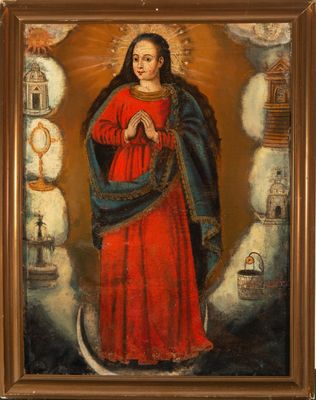 une image représentant un tableau où l'on voit une femme tenant un serpent