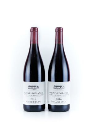 deux bouteilles de vin rouge posées l'une à côté de l'autre sur une surface blanche