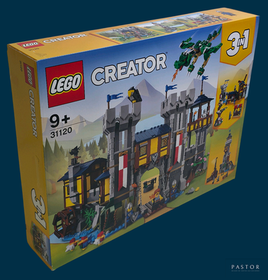 a box with a lego creator set inside of it