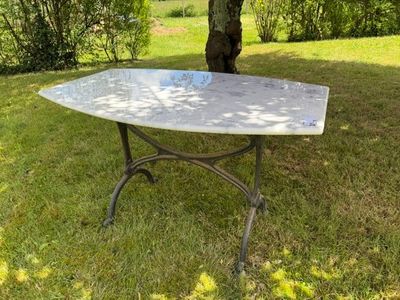 table bistrot piètement fonte plateau marbre - Dim.