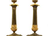 paire de chandeliers anciens en laiton