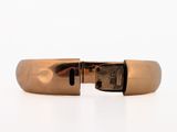 a close up of a gold bracelet with a metal clasp