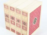 a pink box with a design on the front