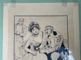 a drawing of a man and a woman sitting at a table
