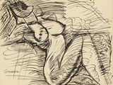 dessin représentant une femme tenant une guitare dans la main droite