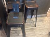 three stools that are next to each other on the floor